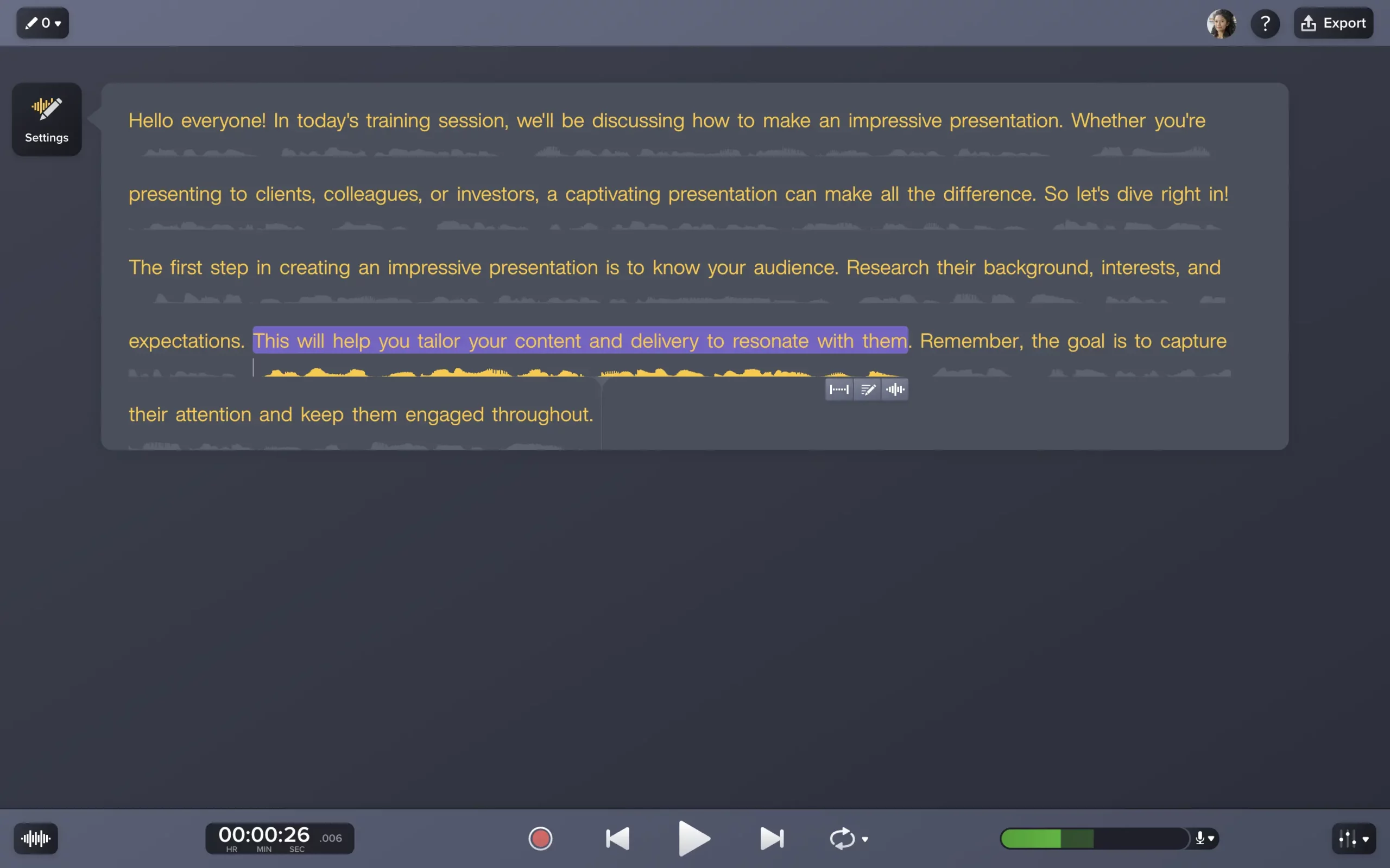 Camtasia Audiate's Text Based Editing