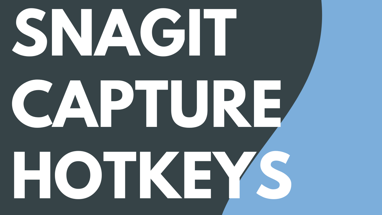 Raccourcis de capture Snagit